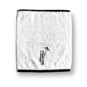 Parisian Hand Towel, Silhouette, Black & White Embroidery, Bath towel Small